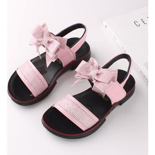 Skoex Kids Sandals Girls Fashion Sandals Summer Shoes Adorable Bows Girls Shoes Breathable Non-slip Children Casual Sneakers