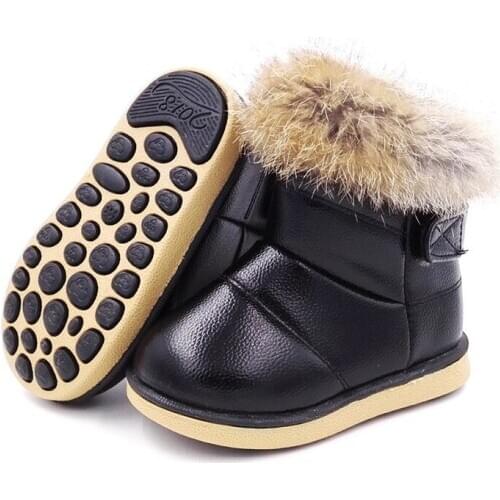 Todder kids snow boots thick fur inside boots shoes for 9month-5years child baby boys girls Winter boots shoes outdoor shoes