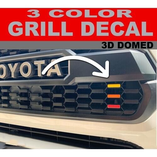 For 2016-2020 Toyota Tacoma Trd pro grill Decals 3 Color Red Orange Yellow 3D Domed