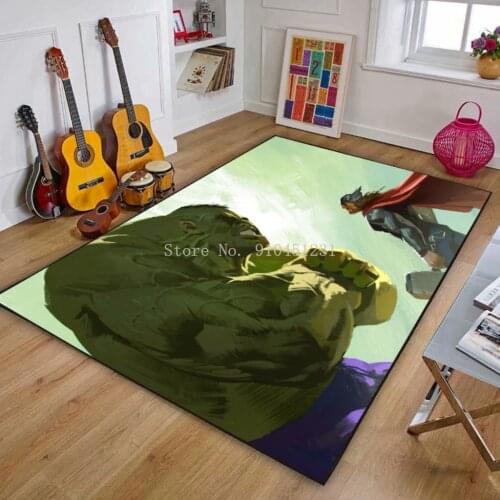 Cartoon Playmat The Avengers Kids Boys Rug Hulk Thor Bedroom Carpert Bathroom Doormat Non-slip Baby Activity Yoga Mat Gift