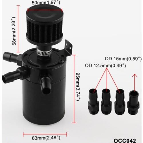 Baffled Oil Catch Can Engine Oil Reservoir Tank With Breather