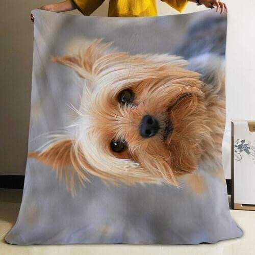 Musife Custom yorkshire terrier Dog Flannel Blanket Design Your own Blanket Flannel Blankets for Sofa DIY Dropshipping