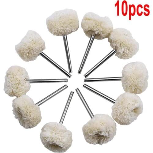 10PCS 3MM POLISHING BUFFING WOOL WHEEL Grinding METAL ROTARY TOOL ACCESSORY KIT