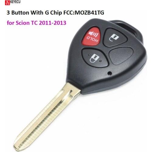 Keyecu New Replacement Keyless Entry Remote Car Key Fob Fit for Scion TC 2011-2013 3 Button With G Transpond Chip FCC: MOZB41TG