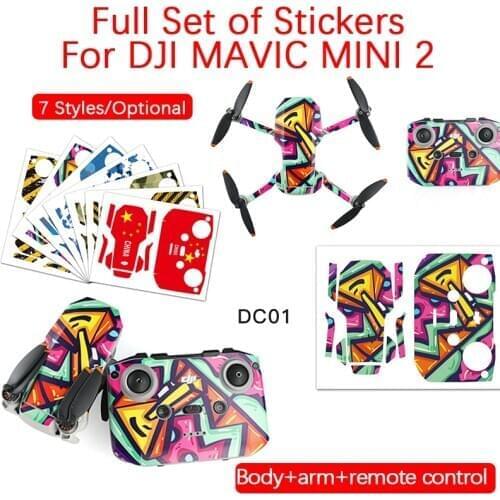 For DJI Mavic MINI 2 Drone Full Set Of Colorful Sticker Protective Film PVC Waterproof Scratch-proof Full Coverage Skin Parts