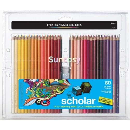 Prismacolor Scholar Colored Pencil Set, 60-Colors,Pre-Sharpened Good for Shading Water Soluble Core Material,Kids Art Set