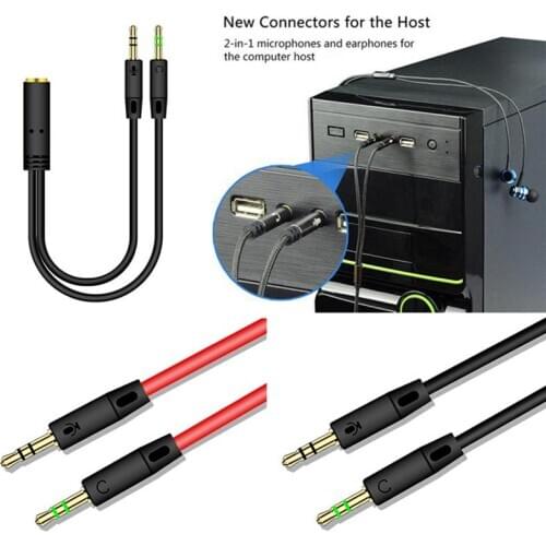 Splitter Headphones Jack 3.5 Mm Stereo Audio Y-Splitter Female To 2 Male Cable Adapter Microphone Plug For Earphone