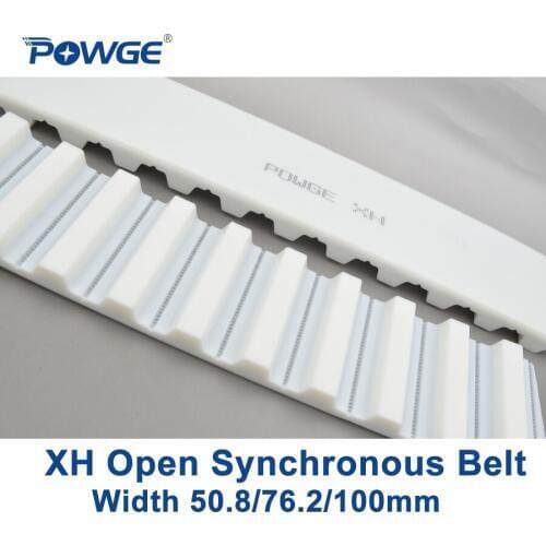 POWGE PU Trapezoid XH open synchronous belt Width 50.8/76.2/100mm Pitch 22.225mm XH timing belt Polyurethane steel core white