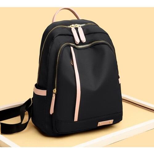 Contrast Color Backpack for Women Large Capacity School Bags for Teenager Waterproof Oxford Travel Rucksack Girls Knapsack Bolsa