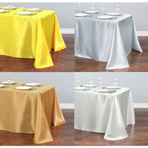 1pcs Satin Tablecloth Modern Style Gold White for Christmas Wedding Party Table Cover Table Cloth Home Decor
