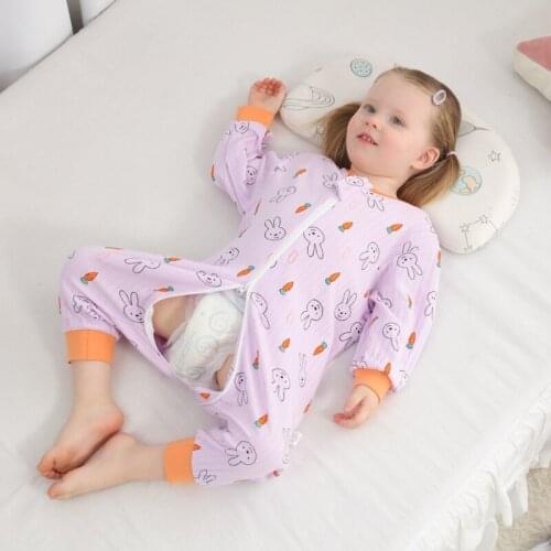 Summer Gauze A Sleeping Bag Thin Breathable Cotton Cartoon Boys Girls Air Conditioning Room Quilt Protecting Belly Sleepsacks