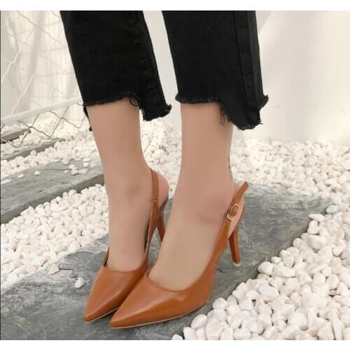 Fashion Women Shoes Pointed Toe Pumps ladies Dress Shoes High Heels Boat Shoes summer autumn Wedding Shoes black Sandals