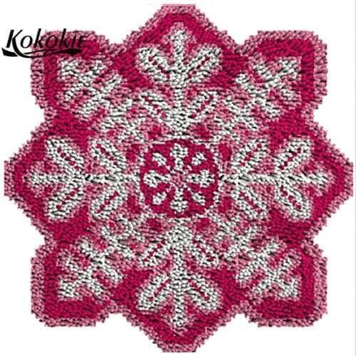 Crocheting yarn tapis needle for carpet Foamiran for crafts latch hook kits rug Christmas tapestry kits snowflake printed carpet