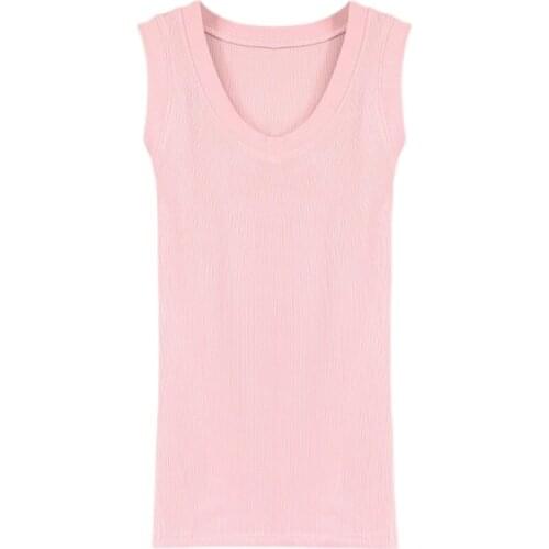 2021 summer new style self-cultivation sexy atmosphere U-neck show chest comfortable camisole with top women