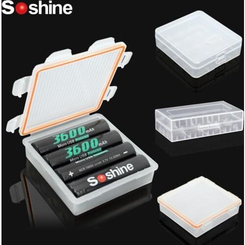 White 18650 Battery Storage Box Hard Case Holder With Clip For 1/2/4/8 18650 Rechargeable Battery Power Bank Plastic Cases