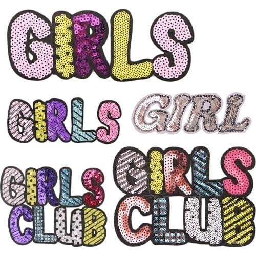 1 Pcs Colorful Gril Sequins icon Iron on Patches for Clothing DIY Stripes Clothes Patchwork Stickers for Children Custom Badges