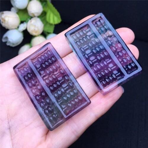 Natural Fluorite Hand Carved abacus Statue Healing Crystal home decoration for gifts 1pcs