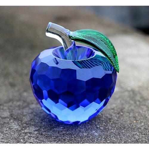 1PC Modern 3D Crystal Paperweights Glaze for Apple Figurine Ornaments Crystal Crafts Office Desktop Decor LH 006