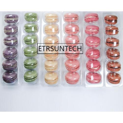 200pcs Clear Plastic Macaron Box for 6 Macarons Birthday Wedding Party Cake Box Bomboniere Favors
