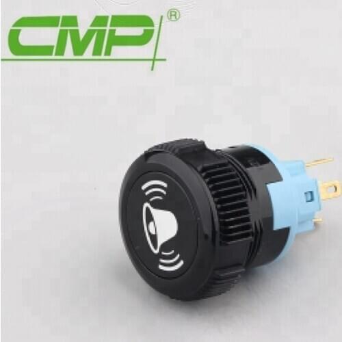 22mm (Off)-On 12V or 24V Red LED Button Switch With Symbol
