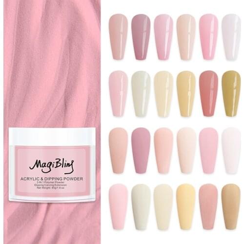 45g Acrylic Powder Nude Color Nail Extension Powders Carving Nail Polymer Tip Manicure Supplies Professional Nail Art Decoration