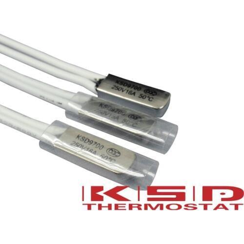 5PCS KSD9700 Thermostat 100C normal close 16A 250V Temperature Thermal Control Switch 55/60/65/70/75/80/85/90/95/100/105