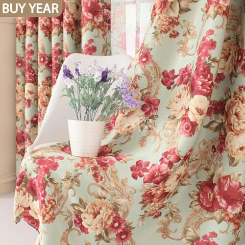 American Country Curtains Retro European Pastoral Shade Curtains for Living Dining Room Bedroom