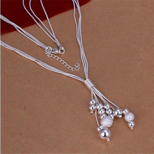 Charms silver color refined luxury beads chain wedding for women lady Necklace Fashion trends Jewelry Gifts N186