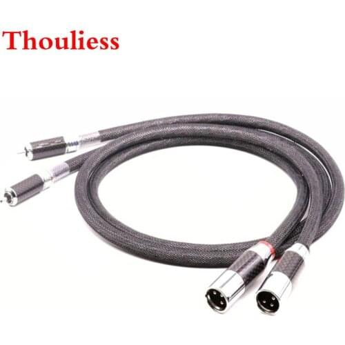 Thouliess Pair HIFI SQ-88B 2RCA to 2 XLR Audio Cable Mplifier DVD Player XLR Balanced Interconnect Cable with Carbon Fiber Plug