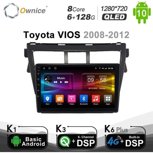 PX6 1280*720 Android 10.0 Car Multimediafor Toyota VIOS 2008 - 2012 Car Auto Radio 2din Audio Video HDMI 6G+128G SPDIF DSP GPS