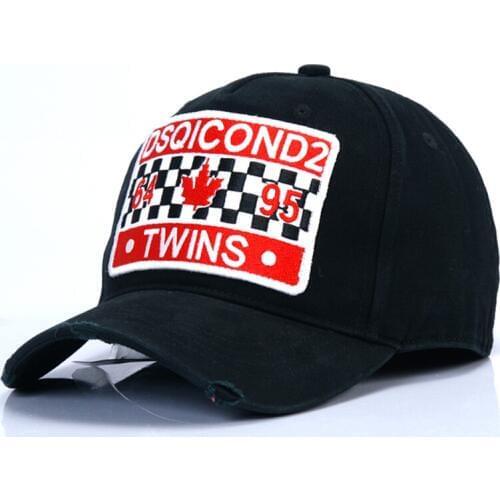 DSQICOND2 Brand DSQ Baseball Cap Fitted Bone Casquette for Men Women Masculino Applique Letter Cotton Black Hip Hop Snapback Cap