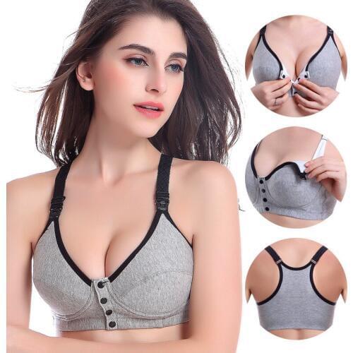 Breast Feeding Maternity Nursing Bra maillot de cotton Bra underwire For Nursing Pregnant Women front openning button 8087