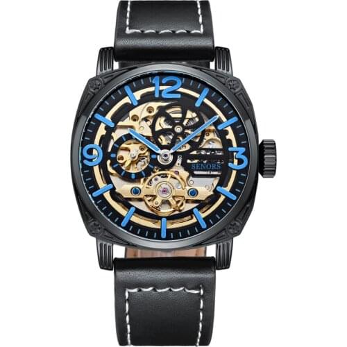2021 NEW Design Watch Hip Hop Mens Mechanical Watch Full Automatic Hollow Special Shaped Luminous Brands Relo Relogio Masculino