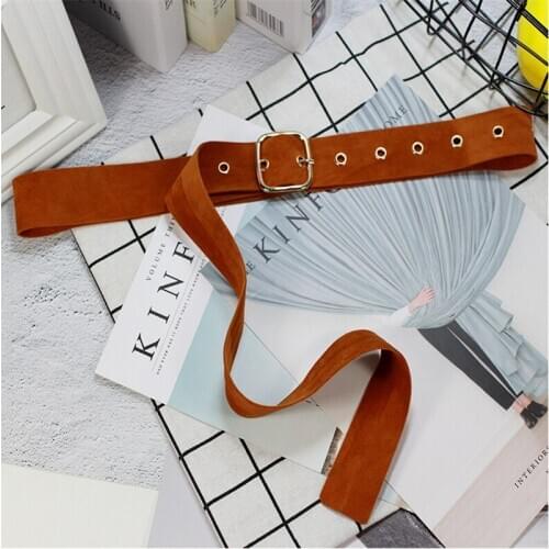 Long Velvet Belt Cloth Dress Belts Women Knot Waistband Square Buckle Decorate Coat Sweater Belt Waist Seal Tide