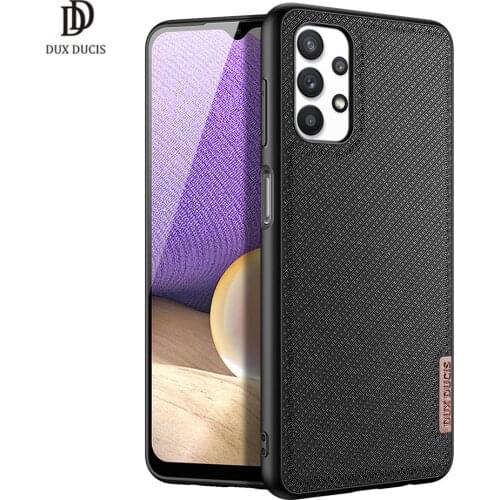 For Samsung Galaxy A32 5G DUX DUCIS Fino Series Woven Fabric Protecting Back Case Anti-Shock Non-Slip Original Slim Design