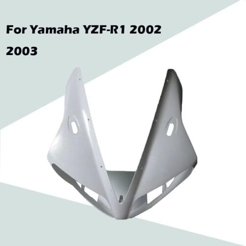 For Yamaha YZF-R1 2002 2003 Unpainted Head Fairing Nose Front Upper ABS Injection Fairing Motorcycle Modified Accessories