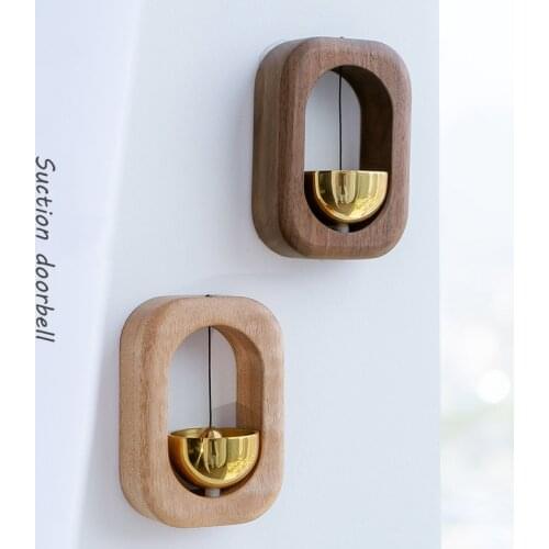 Home Decor Wind Chime Solid Wood Pure Copper Door Opening Bell Magnetic Doorbell For Refrigerator Creative Wind Chime