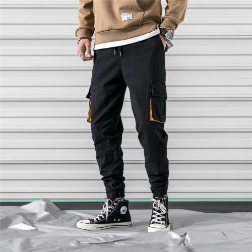 Spring Hip Hop Khaki Black Multiple Pockets Joggers Trousers Men Cargo Pants Male Fashion Sweatpants Casual Overalls M-5XL