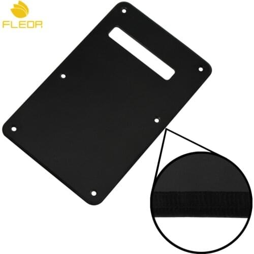FLEOR ST Electric Guitar Back Plate Matt Black 1Ply with Mounting Screws