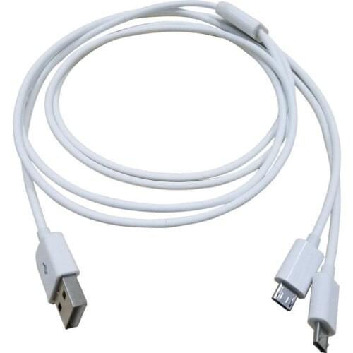 2in 1 USB 2.0 A male to 2 Micro 5 pin data charging cable 1m