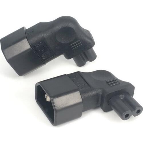 IEC320 C14 connector to C7 90 Degree Right Angled Power Male to Female Extension Adapter for Notebook Charger