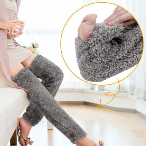 Hot Sale Autumn And Winter Over-knee Warm Plush Socks Double-sided Fleece Thickened Warm Home Wool Socks Stepped Tights