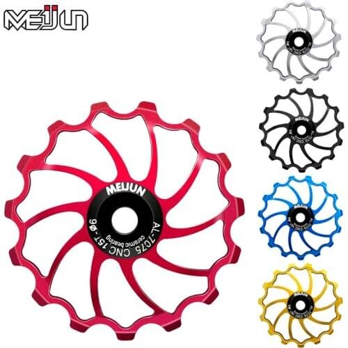 MEIJUN 2pcs 14 T 15T 16T Bicycle Guide Wheel Ceramic Bearing Mountain Road Bike Guide Wheel Gear Cog Universal For 15 Teeth