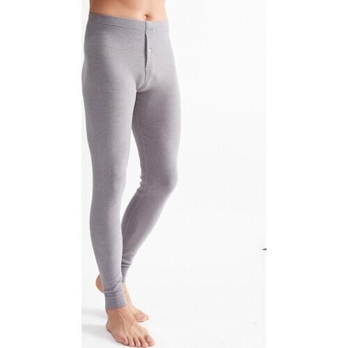 Button Mens Wool Underwear Bottoms Solid Thermal Underwear for Men Regenerated Cellulose Constant Temperature 2020