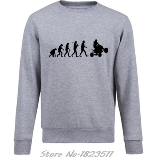 Men Fleece pullover Sweatshirt Evolution Of Quad Hoodie Quading Off Road Biking Distressed Hip Hop Jacket Tops Harajuku