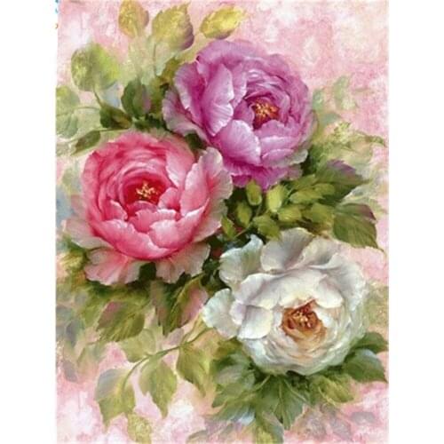 Flowers Vase Roses DIY 11CT Cross Stitch Embroidery Kits Craft Needlework Set Cotton Thread Printed Canvas Home Sale