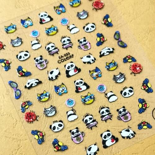Newest EA-033 3D nail art sticker decal stamping back gule DIY decoration tools for nail tools