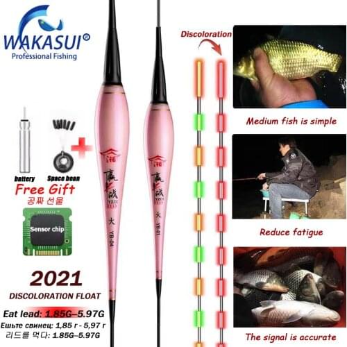2021New Carp Rocky Fishing Luminous Discoloration Float Fishing Float Eat Lead 1.85G--5.97G Sea Bass Summer Outdoor Accessories