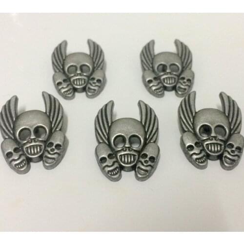 New Coming 30PCS 18x24MM Antique Silver Skull Head Studs Rivet Punk Skull Studs Spike Shoes Belt Bag Accessorie Leather Craft