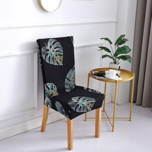 Printing Dining Chair Cover Spandex Elastic Chair Slipcover Case Stretch Chair Covers for Wedding Hotel Banquet Dining Room